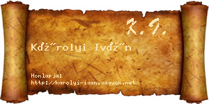 Károlyi Iván névjegykártya