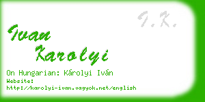ivan karolyi business card